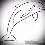 эскиз тату дельфин №859 - прикольный вариант рисунка, который хорошо можно использовать для доработки и нанесения как татуировка дельфин кельтский