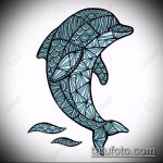 эскиз тату дельфин №115 - крутой вариант рисунка, который хорошо можно использовать для переделки и нанесения как татуировка дельфин на шее