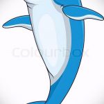эскиз тату дельфин №168 - крутой вариант рисунка, который хорошо можно использовать для преобразования и нанесения как татуировка дельфин значение на ноге