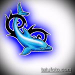 эскиз тату дельфин №215 - уникальный вариант рисунка, который легко можно использовать для переработки и нанесения как татуировка дельфин на руке