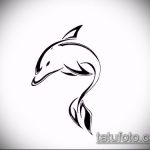 эскиз тату дельфин №355 - прикольный вариант рисунка, который удачно можно использовать для переработки и нанесения как татуировка дельфин на ноге