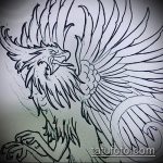 эскиз тату жар птица №106 - достойный вариант рисунка, который удачно можно использовать для переработки и нанесения как татуировка жар птица на бедре