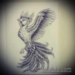 эскиз тату жар птица №204 - классный вариант рисунка, который успешно можно использовать для преобразования и нанесения как татуировка жар птица на спине