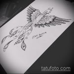 эскиз тату жар птица №424 - достойный вариант рисунка, который удачно можно использовать для преобразования и нанесения как татуировка жар птица на руке