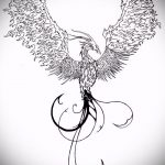 эскиз тату жар птица №790 - эксклюзивный вариант рисунка, который успешно можно использовать для переработки и нанесения как татуировка жар птица на боку