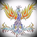 эскиз тату жар птица №282 - классный вариант рисунка, который удачно можно использовать для преобразования и нанесения как татуировка жар птица на бедре