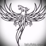 эскиз тату жар птица №658 - классный вариант рисунка, который легко можно использовать для преобразования и нанесения как татуировка жар птица на ноге