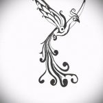 эскиз тату жар птица №407 - эксклюзивный вариант рисунка, который удачно можно использовать для доработки и нанесения как татуировка жар птица на бедре