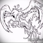 эскиз тату жар птица №278 - крутой вариант рисунка, который удачно можно использовать для переработки и нанесения как татуировка жар птица на боку
