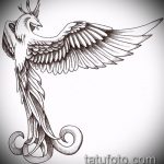 эскиз тату жар птица №249 - уникальный вариант рисунка, который успешно можно использовать для переработки и нанесения как татуировка жар птица на животе