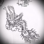 эскиз тату жар птица №149 - интересный вариант рисунка, который хорошо можно использовать для доработки и нанесения как татуировка жар птица на животе