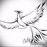 эскиз тату жар птица №519 - крутой вариант рисунка, который легко можно использовать для переработки и нанесения как татуировка жар птица на ноге