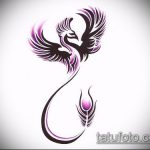 эскиз тату жар птица №207 - достойный вариант рисунка, который хорошо можно использовать для доработки и нанесения как татуировка жар птица на руке