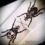 эскиз тату жук №538 - классный вариант рисунка, который хорошо можно использовать для преобразования и нанесения как татуировка жук на запястье
