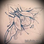 эскиз тату жук №919 - крутой вариант рисунка, который успешно можно использовать для переработки и нанесения как татуировка жук в клетке
