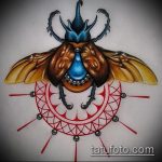 эскиз тату жук №623 - уникальный вариант рисунка, который легко можно использовать для преобразования и нанесения как татуировка жук в клетке