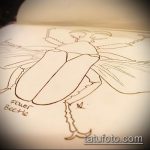 эскиз тату жук №464 - достойный вариант рисунка, который успешно можно использовать для преобразования и нанесения как татуировка жук на пальце