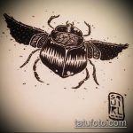 эскиз тату жук №184 - интересный вариант рисунка, который легко можно использовать для переработки и нанесения как татуировка жук на плече