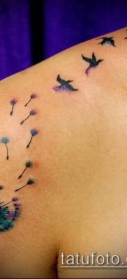фото одуванчик с птицами (Dandelion Tatto) (значение) — пример рисунка — 007 tatufoto.com