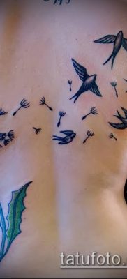 фото одуванчик с птицами (Dandelion Tatto) (значение) — пример рисунка — 023 tatufoto.com