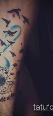 фото одуванчик с птицами (Dandelion Tatto) (значение) — пример рисунка — 036 tatufoto.com