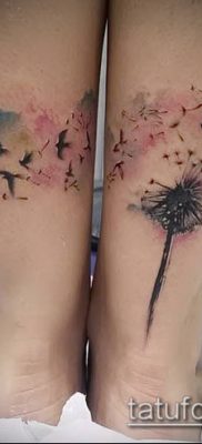 фото одуванчик с птицами (Dandelion Tatto) (значение) — пример рисунка — 049 tatufoto.com