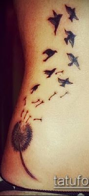 фото одуванчик с птицами (Dandelion Tatto) (значение) — пример рисунка — 060 tatufoto.com
