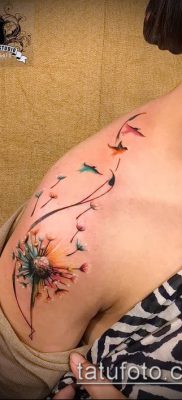 фото одуванчик с птицами (Dandelion Tatto) (значение) — пример рисунка — 076 tatufoto.com