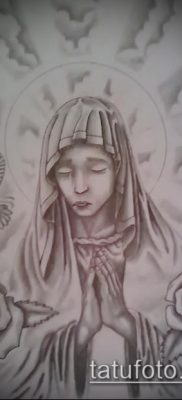 фото тату Дева Мария (значение) — пример интересного рисунка тату — 118 tatufoto.com