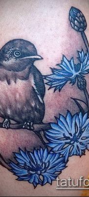 фото тату василек (cornflower tattoo) (значение) — пример рисунка — 002 tatufoto.com