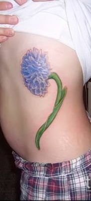 фото тату василек (cornflower tattoo) (значение) — пример рисунка — 004 tatufoto.com