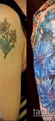 фото тату василек (cornflower tattoo) (значение) — пример рисунка — 005 tatufoto.com