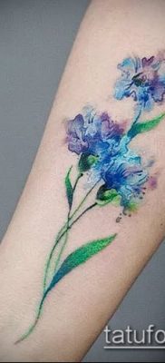 фото тату василек (cornflower tattoo) (значение) — пример рисунка — 015 tatufoto.com