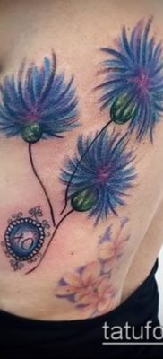 фото тату василек (cornflower tattoo) (значение) — пример рисунка — 028 tatufoto.com