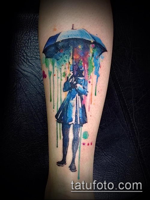 фото тату зонт (значение) - пример интересного рисунка тату - 071 tatufoto.com
