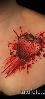 фото тату клубника (Strawberry Tattoos) (значение) — пример рисунка — 029 tatufoto.com