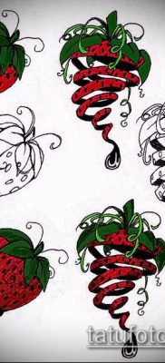 фото тату клубника (Strawberry Tattoos) (значение) — пример рисунка — 062 tatufoto.com