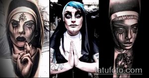 фото тату монашка (значение) - пример интересного рисунка тату - 016 tatufoto.com