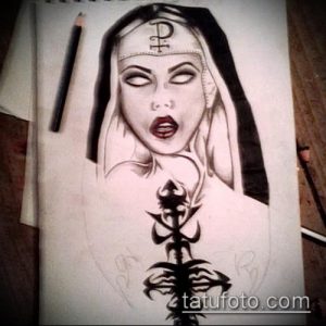фото тату монашка (значение) - пример интересного рисунка тату - 018 tatufoto.com