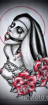 вариант рисунка монахиня в татуировке — фото картинка