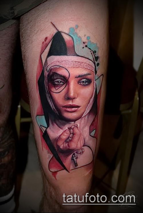 фото тату монашка (значение) - пример интересного рисунка тату - 088 tatufoto.com