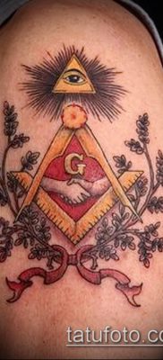 фото тату на ляжке (tattoo Masons) (значение) — пример рисунка — 013 tatufoto.com
