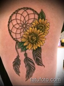 фото тату подсолнух (значение) - пример интересного рисунка тату - 038 tatufoto.com