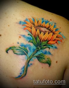 фото тату подсолнух (значение) - пример интересного рисунка тату - 039 tatufoto.com