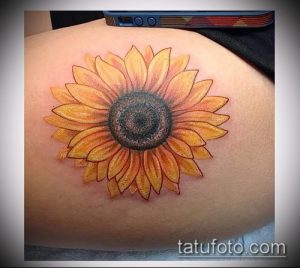 фото тату подсолнух (значение) - пример интересного рисунка тату - 040 tatufoto.com