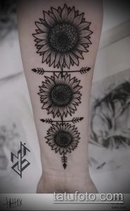 фото тату подсолнух (значение) - пример интересного рисунка тату - 042 tatufoto.com