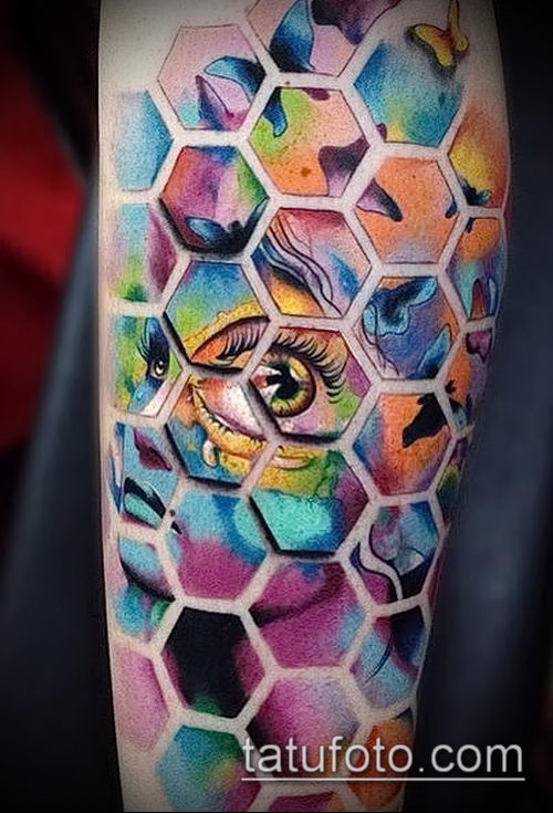 фото тату соты (значение) - пример интересного рисунка тату - 030 tatufoto.com