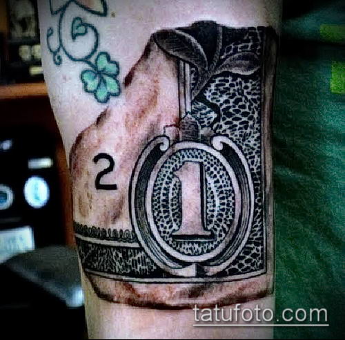 фото тату доллар (tattoo dollar) (значение) - пример рисунка - 048 tatufoto...