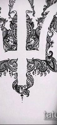 ТАТУИРОВКА ТРЕЗУБЕЦ №418 — крутой вариант рисунка, который легко можно использовать для преобразования и нанесения как татуировка трезубец украины