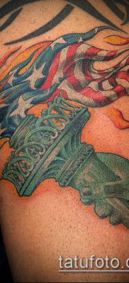 ТАТУИРОВКА ФАКЕЛ №290 — достойный вариант рисунка, который удачно можно использовать для переделки и нанесения как татуировка факел свободы